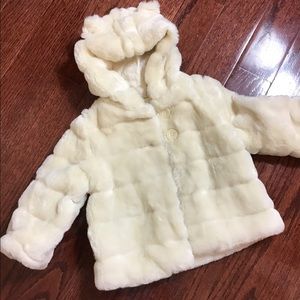 Baby Gap faux fur hooded coat
